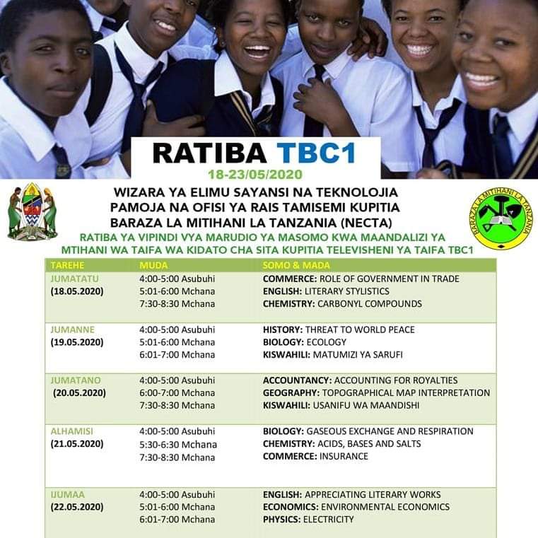 NECTA Revision Timetable For Form Six Preparation To National Examination 2020