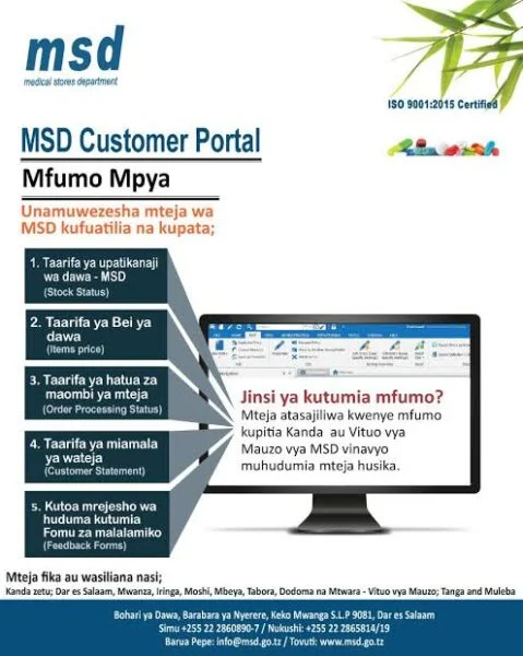 Medical Stores Department MSD portal login – msd portal go tz