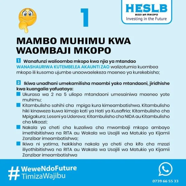 HESLB Important Notice For Loan Applicants 2021/2022