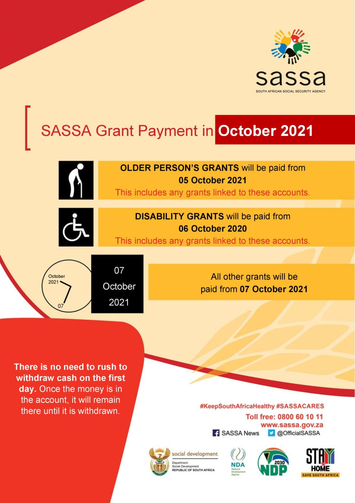 UPDATED: SASSA Payment Date October 2021