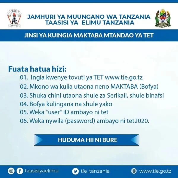 TIE Online Library "Maktaba Ya Mtandao TET"