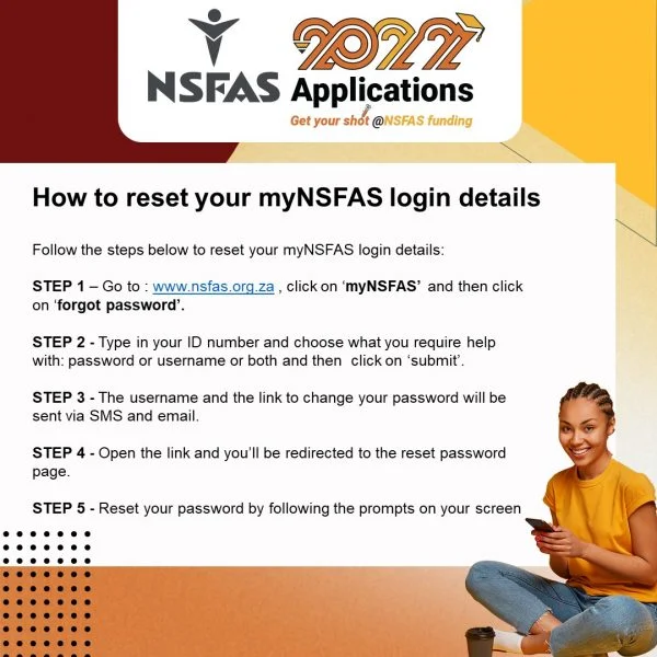 How to reset your myNSFAS login details