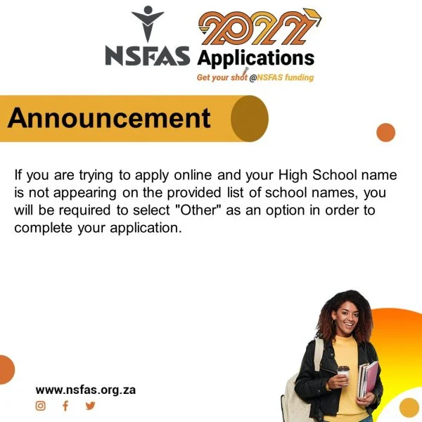 NSFAS Your High School Not Appear Check Alternative Here