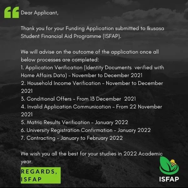 ISFAP Bursary 2022 Applications Are Opening
