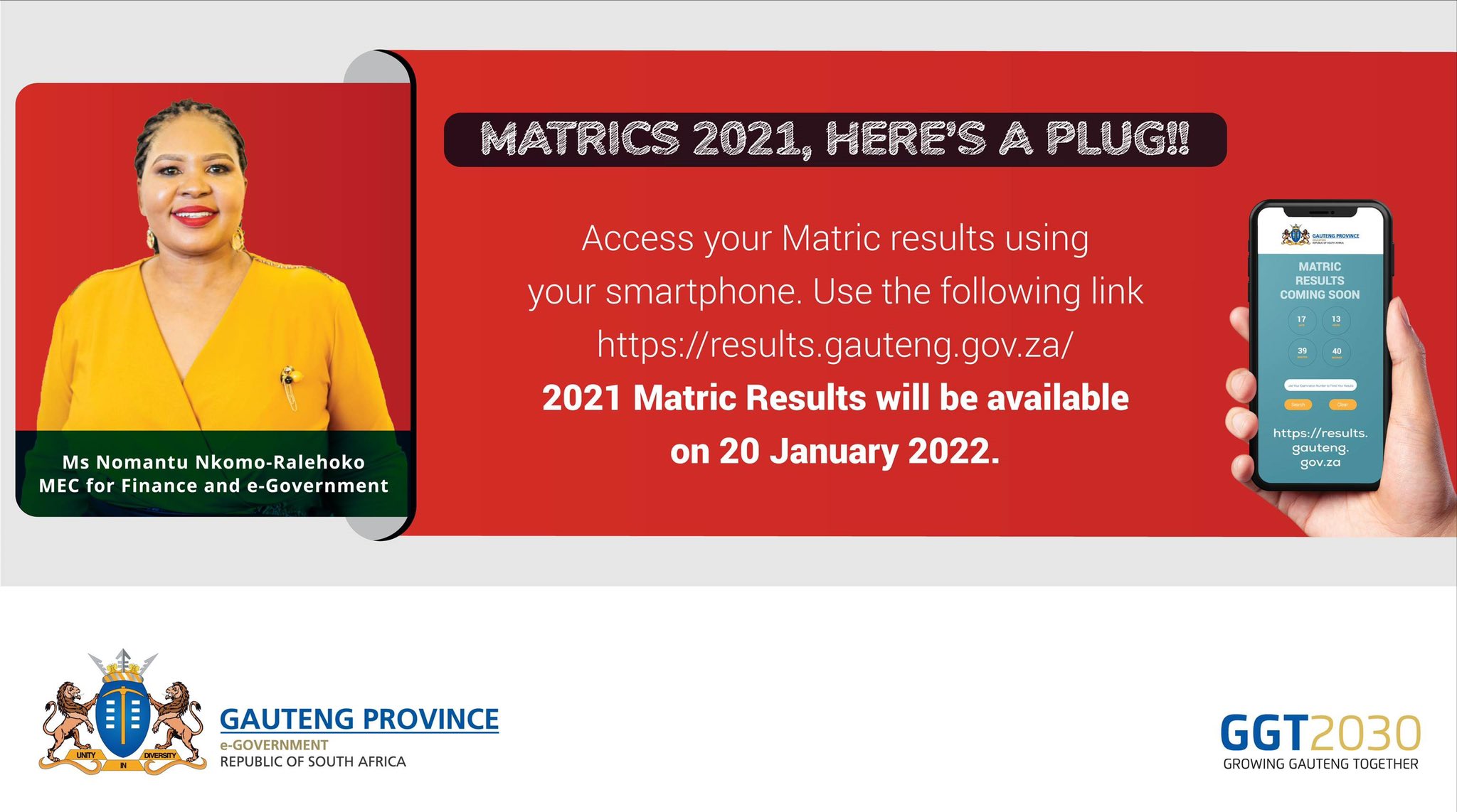 Gauteng Matric results 2022 | https://results.gauteng.gov.za/