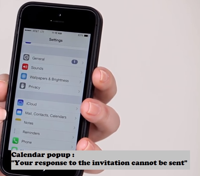 Calendar Invitation Response cannot be sent - iPhone 