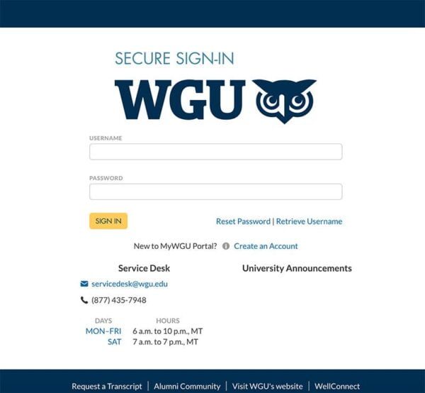 WGU Student Portal - my.wgu.edu (Western Governors University)