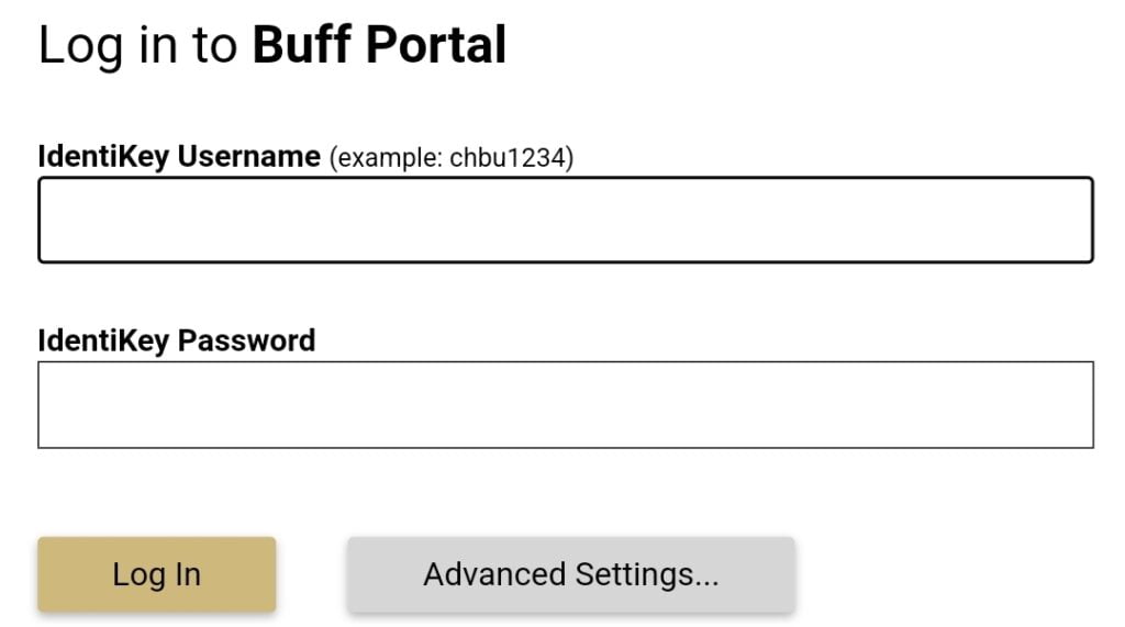 Buff Portal (Student Portal) | University of Colorado Boulder