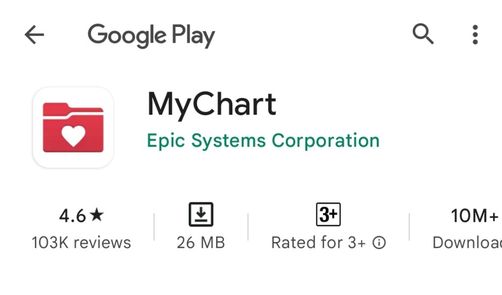 Mychart App for iOS And Android 